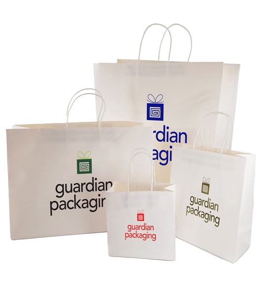 Premium Turn Top White Shopping Bags