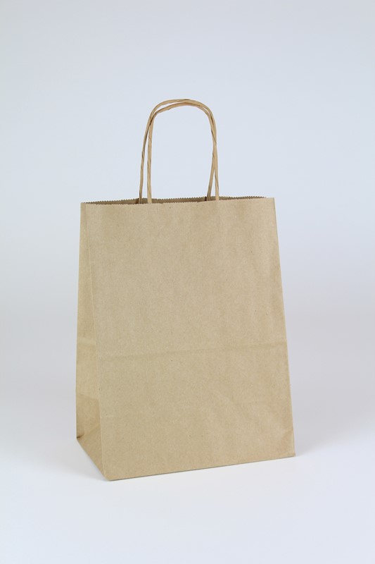 8 x 4.75 x 10.5 Recycled Brown Kraft Shopping Bags Recycled-Brown-Kraft-Shopping-Bags-8-Plain